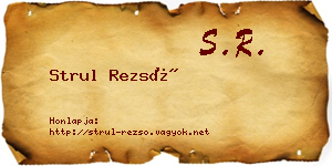 Strul Rezső névjegykártya